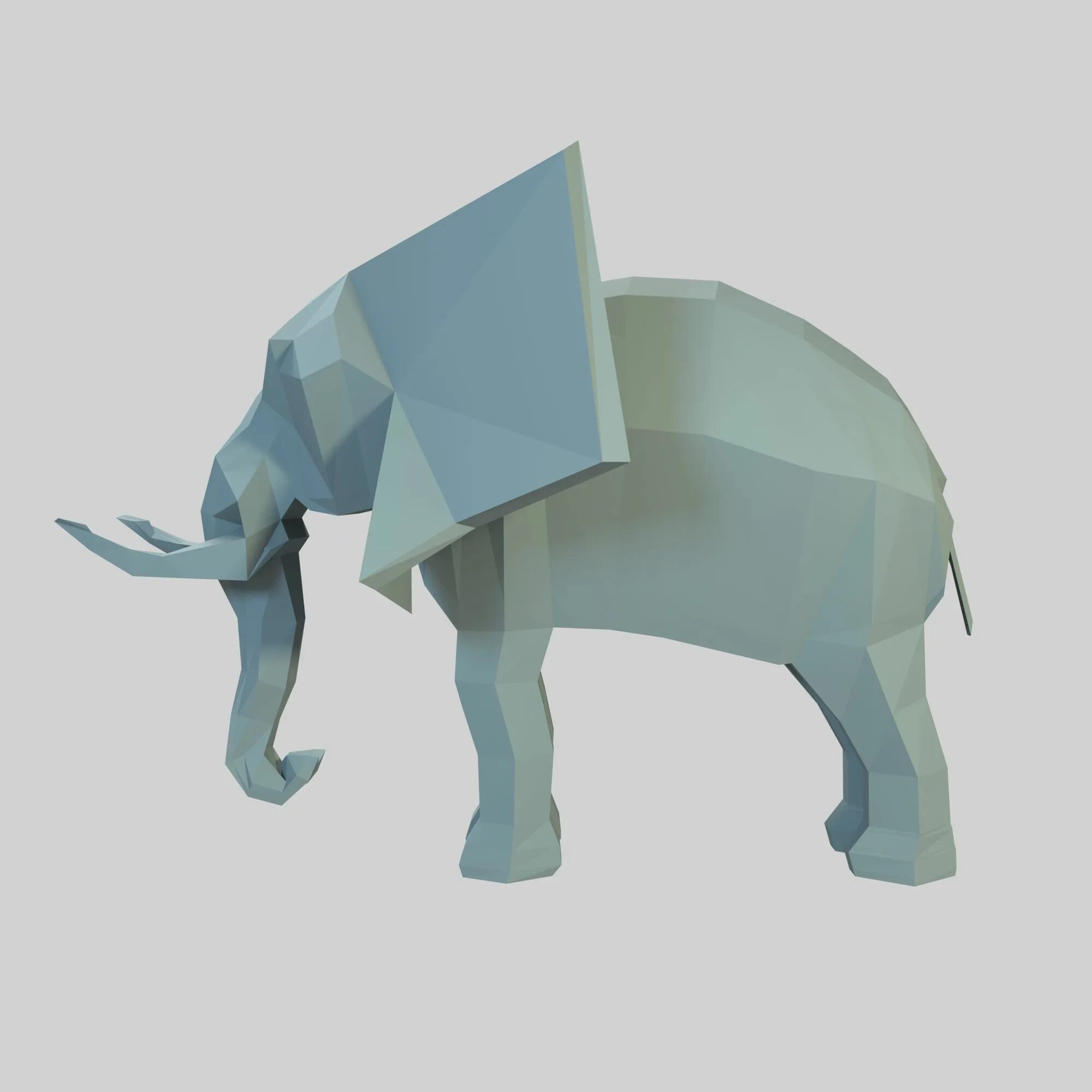 Слон Low Poly. 3д модель слона STL. 3d модель слона IGES. Blender 3d слон.