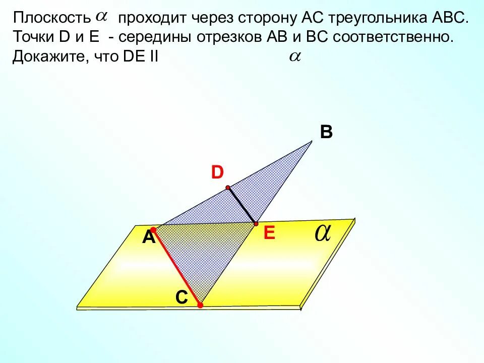 Через сторону нижнего. Плоскость проходит. E-плоскости. Плоскости Альфа проходит через сторону АС треугольника АВС. Параллельность плоскостей в треугольнике.
