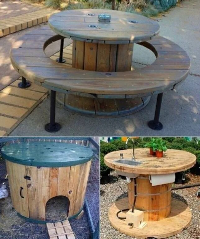 Pin on Camping Spool furniture, Diy outdoor fireplace, Wooden spool tables