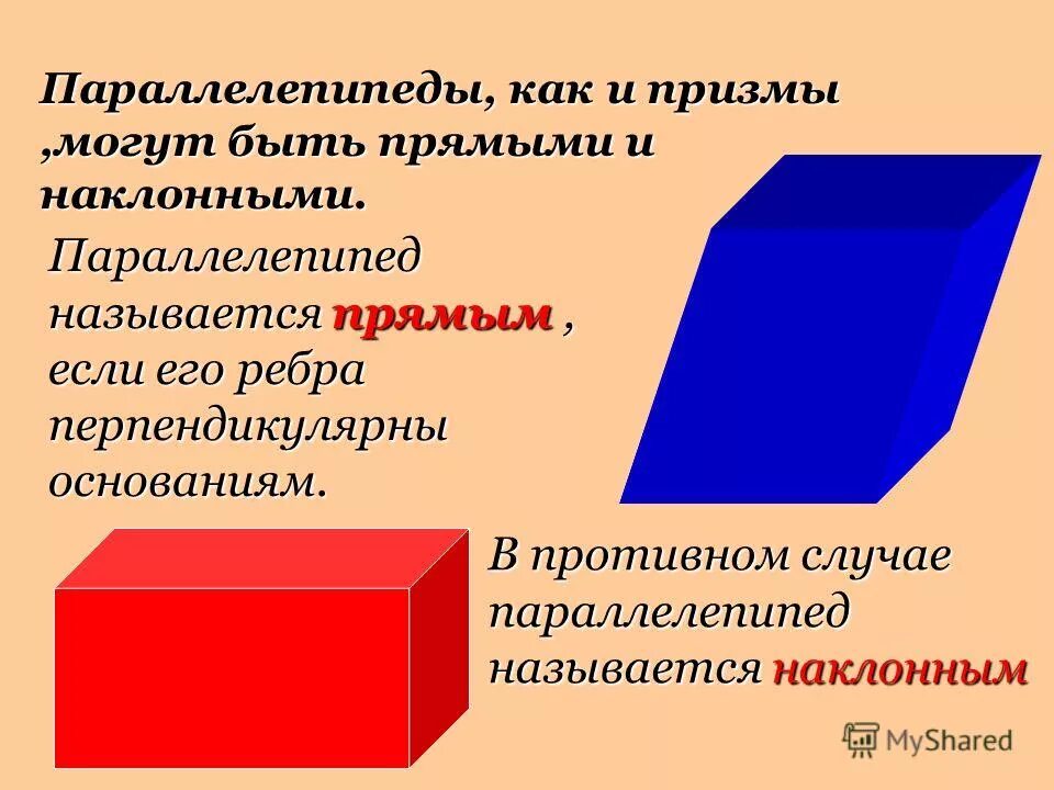 Является параллелепипедом. Параллелепипед. Правильный параллелепипед. Прямой и прямоугольный параллелепипед. Наклонный прямоугольный параллелепипед.