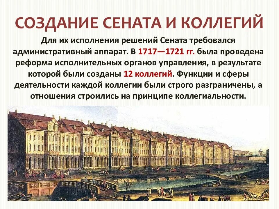 В каком году было создание сената. Реформы управления петра 1 создание сената и коллегий. учреждение коллегий в россии. учреждение сената и коллегий. реформы петра 1 коллегии.