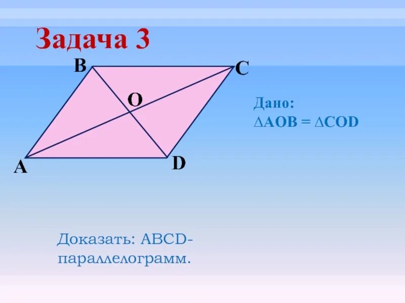 Параллелограмм 8 класс геометрия видеоурок. Параллелограмм. 3 признак параллелограмма с доказательством. диагонали параллелограмма. доказательство 2 признака параллелограмма.