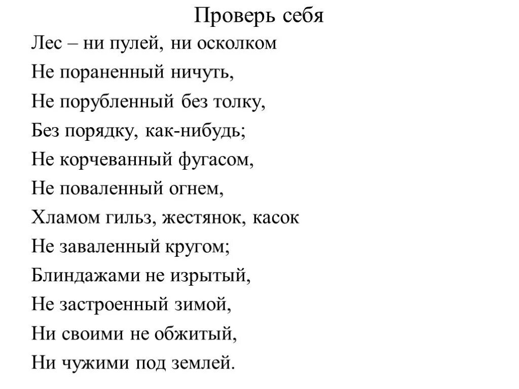 Лес ни пулей ни осколком не пораненный ничуть. Твардовский лес ни пулей ни осколком. Стихотворение Твардовского лес ни пулей ни осколком. Не пораненный ничуть. Без толку как правильно