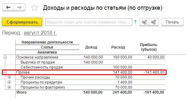 Как отразить факторинг в 1с. Отчет о доходах и расходах. факторинг 1с. статья расходов проценты по займу. отчет о доходах и расходах в 1с.