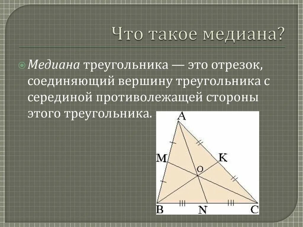 Мидиана прием. Медиана. Медиана треугольника. Медь. Середина треугольника.