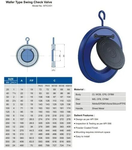 Check swing. Wafer type check valve. wafer axial check valve. valves, check, swing type. wafer type.