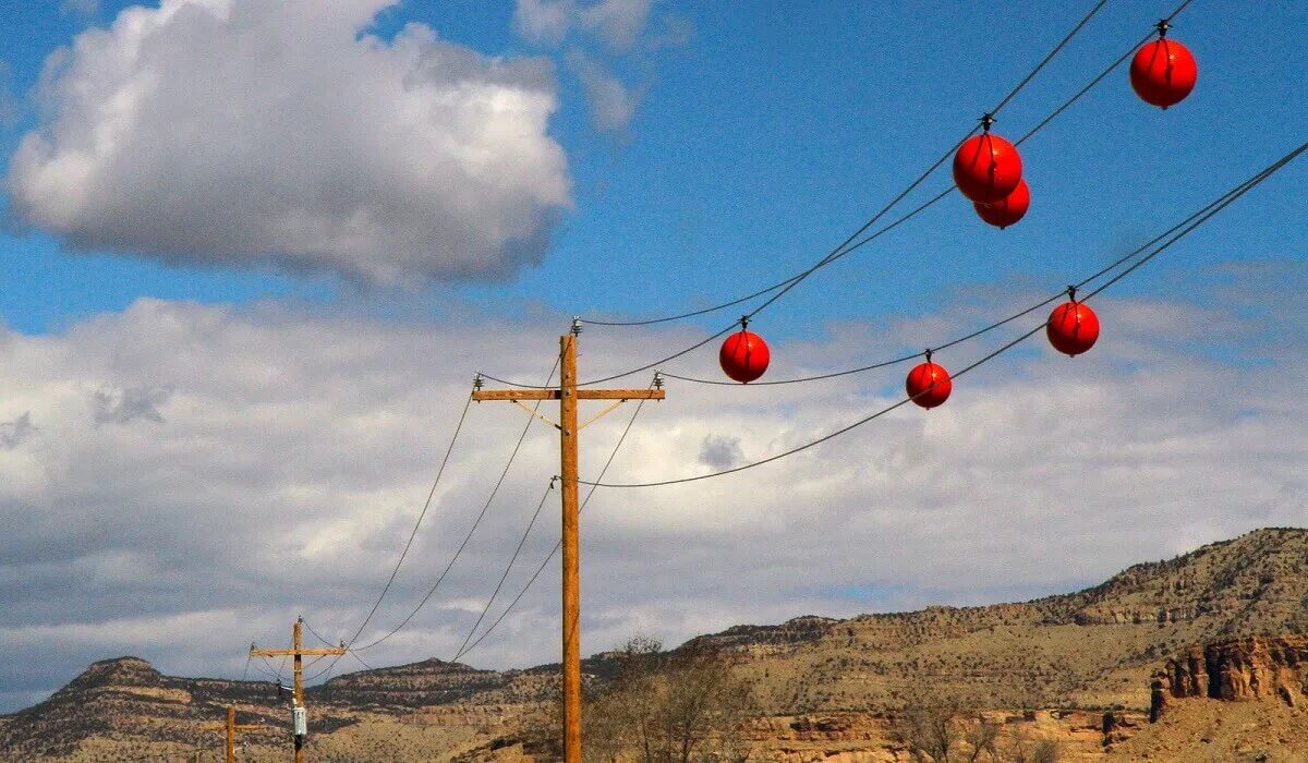 Зачем красные шары на высоковольтных проводах. Шары на проводах. Шары на линиях электропередач. Красные шары на проводах. Шары на проводах ЛЭП.
