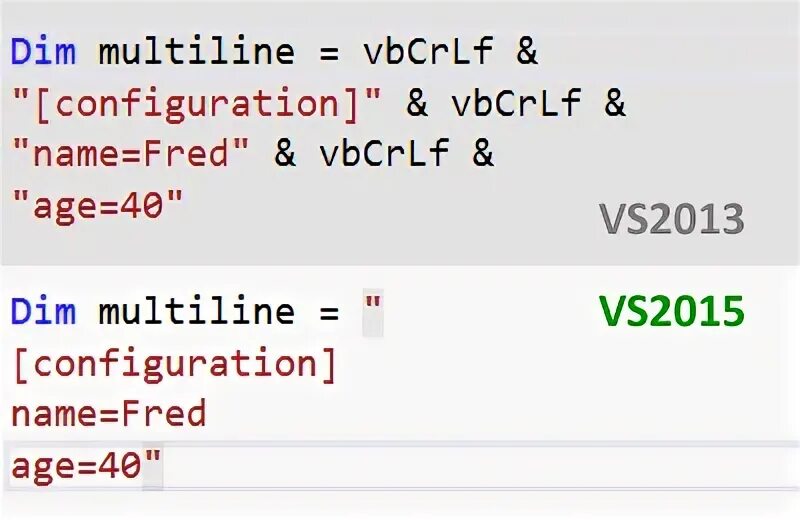 Multiline comment. Multiline true многострочный. пример multilinestring. n = dim v. vbcrlf.