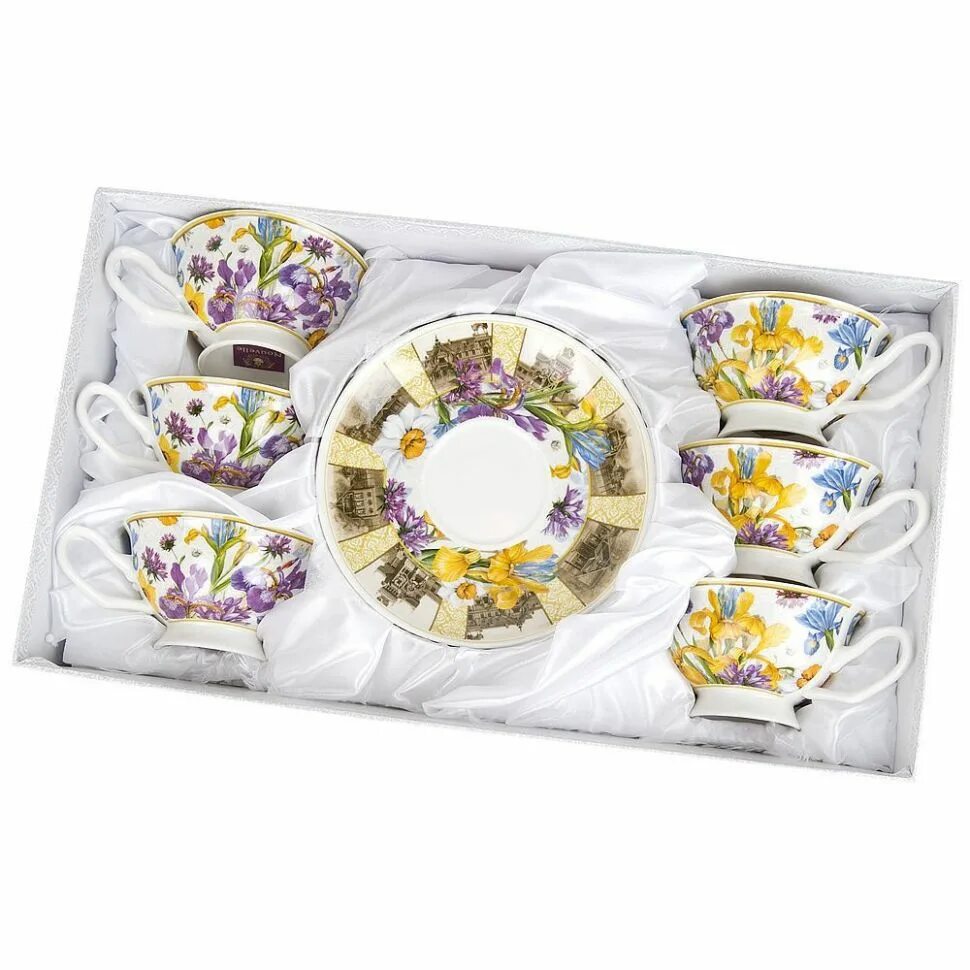 Флер анж чайный сервиз 15пр. Подарочный сервиз. Набор чайный 12 предметов ма025p/6 "пудровый шлейф" в подарочной коробке. Подарочный сервиз. Сервиз из костяного фарфора 6 персон.