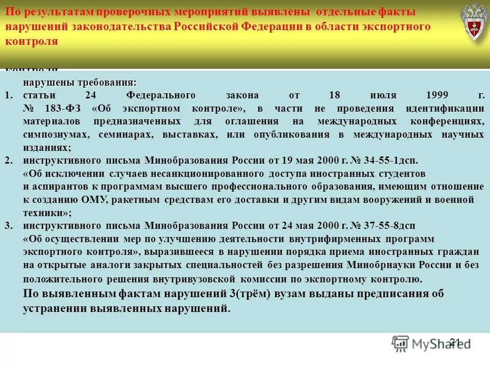 Отчет о результатах контрольного мероприятия