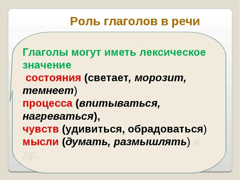 Лексическое значение глагола. Значение глагола. Глаголы с разным лексическим значением. Значение глаголов в речи.