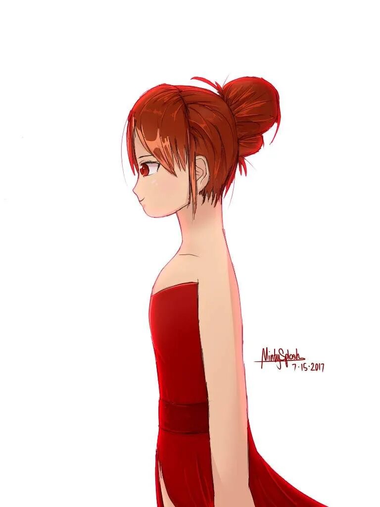 Красные волосы роблокс. Девушка в Красном платье арт. Нарисованная девушка с красными волосами.