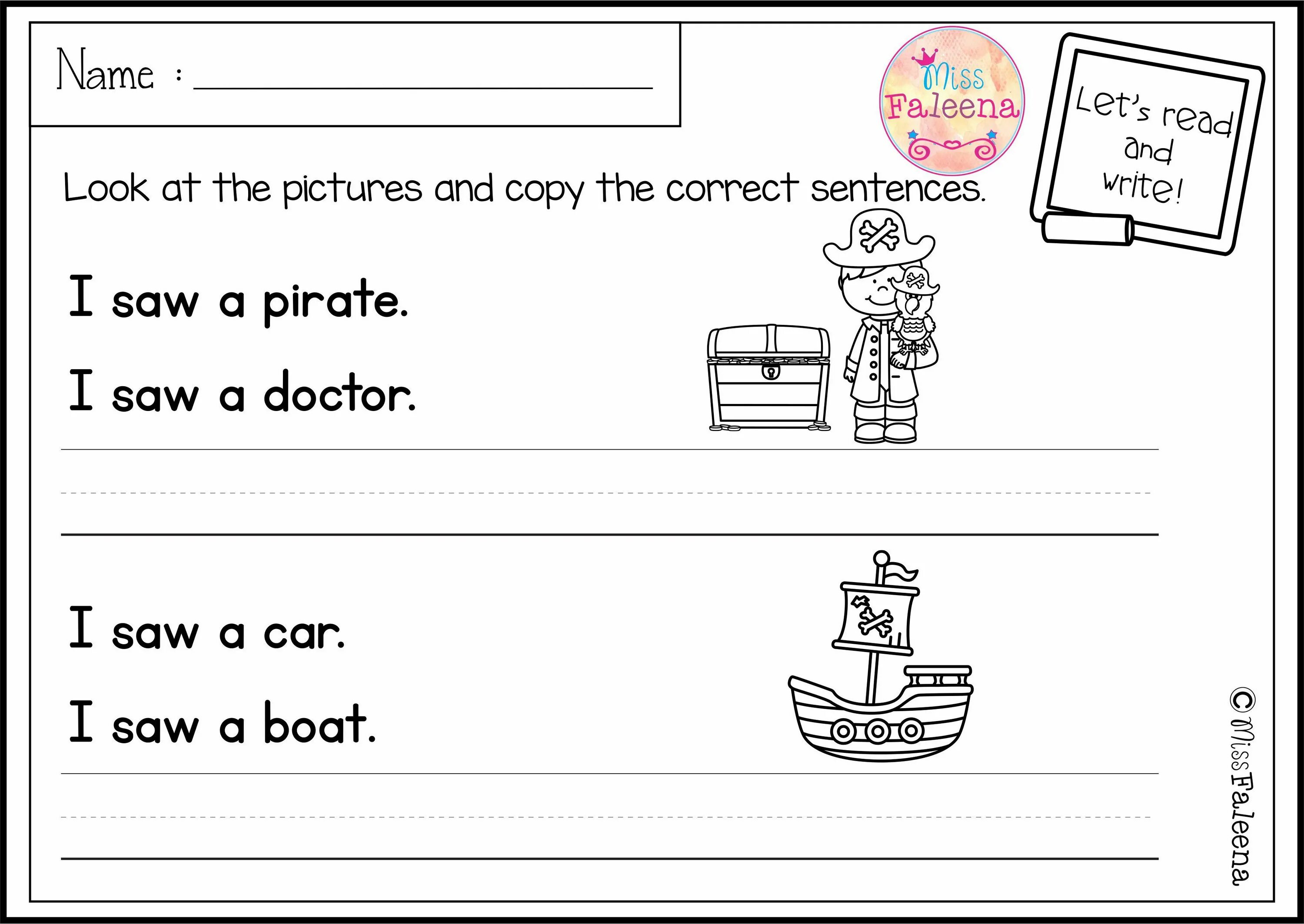 Practice reading sentences. Writing sentences. writing worksheet for kindergarten. miss faleena writing practice. trace the sentences.