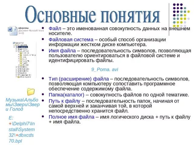 Поименованная область данных. Понятие файла и файловой системы. Дайте понятие файла. Понятие папка о файлах и файловой системе. Файловая система презентация.