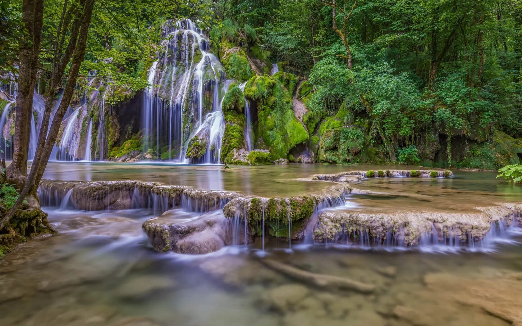 body of water on mountain #nature #waterfall #landscape #1080P #wallpaper #hdwal
