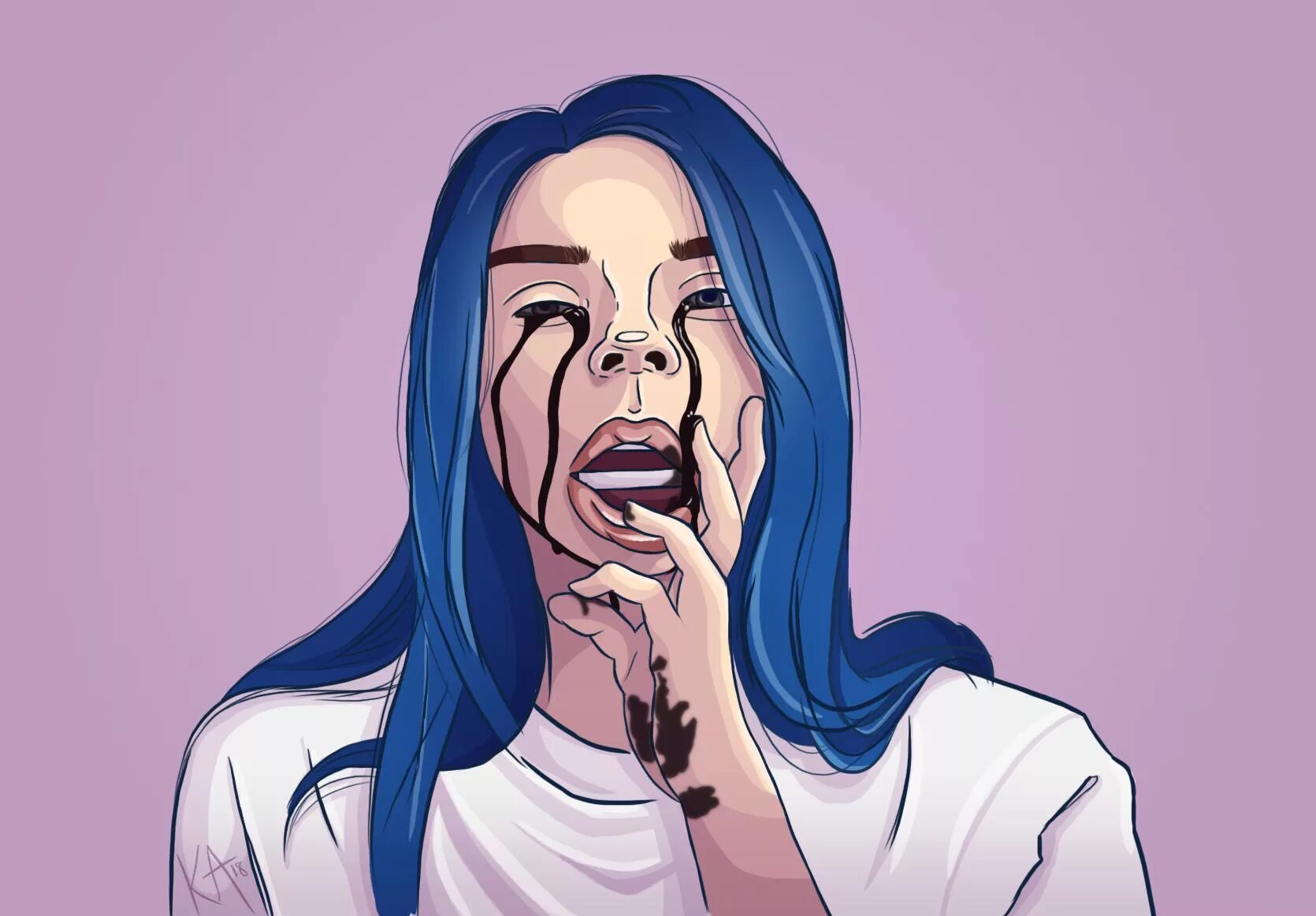 Billie eilish over. Билли Айлиш Sad. Билли Айлиш с черными слезами. Билли Айлиш вен зе пати овер.