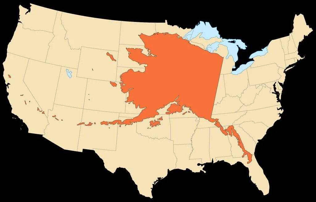 Area territory. Аляска площадь территории. Аляска самый большой штат США. Территория штата Аляска. Площадь США С Аляской.