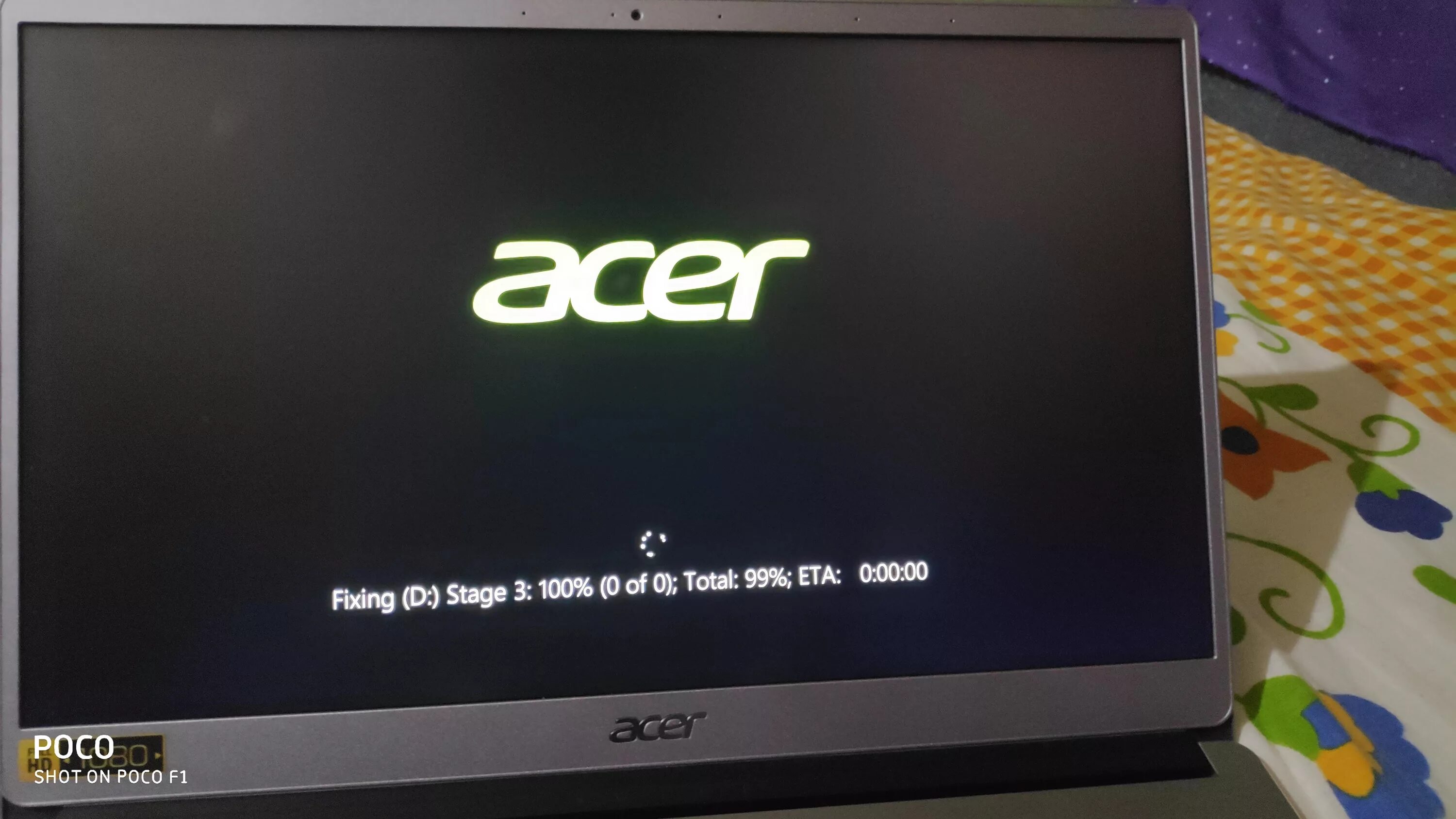 Ноутбук acer черный экран. Fixing c Stage 1. Fixing c Stage 1 total eta. Fixing c Stage 1 Windows 10 что это. Fixing c Stage 2 что это.