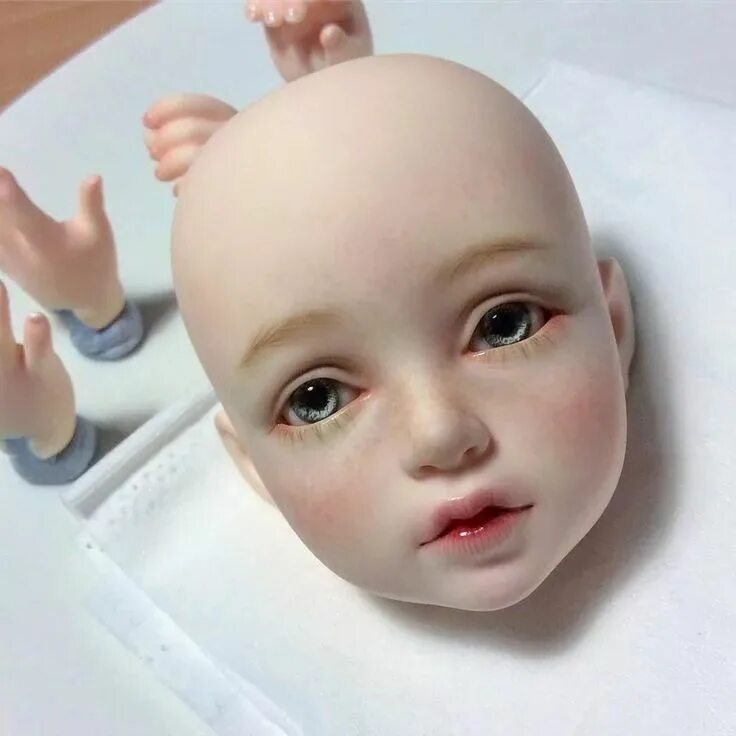 Куклы из полимерной глины. Лепка головы. Лицо куклы из полимерной глины. Авторская кукла лепка лица. Лицо куклы пластика.