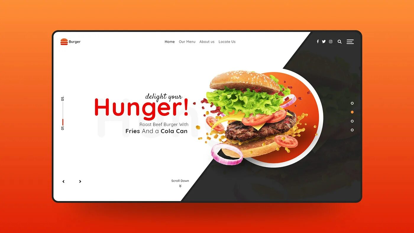 Меню-бургер веб дизайн. Бургер в веб дизайне. Гамбургер веб дизайн. Посадочная страница фаст фуд для мобильного приложения. Design faster