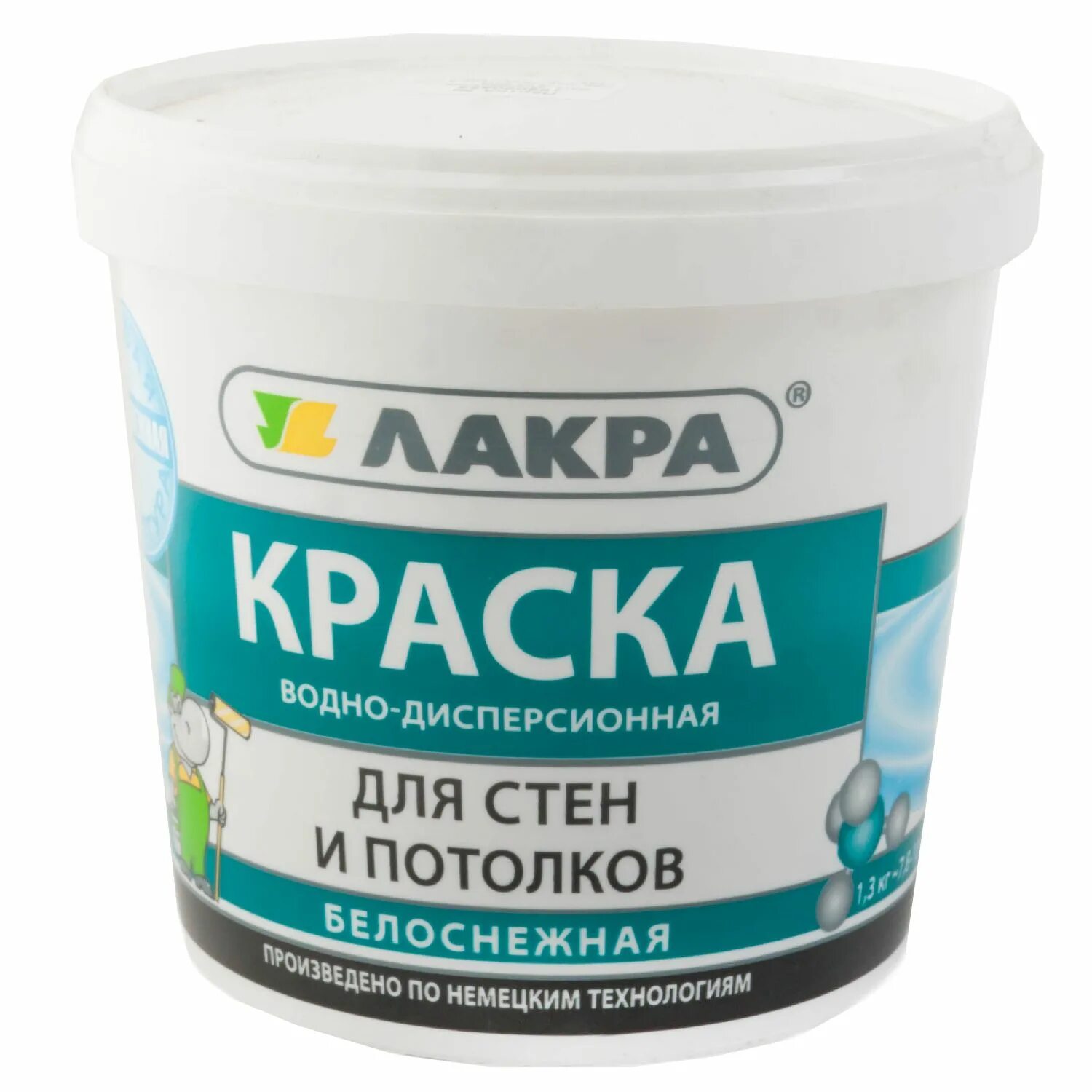 Краска водно дисперсионная Лакра для потолков. Краска Лакра для стен и потолков белоснежная. Лакра для стен и потолков белоснежная 1,3. Водоэмульсионная краска Лакра.