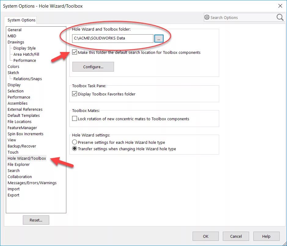 System options