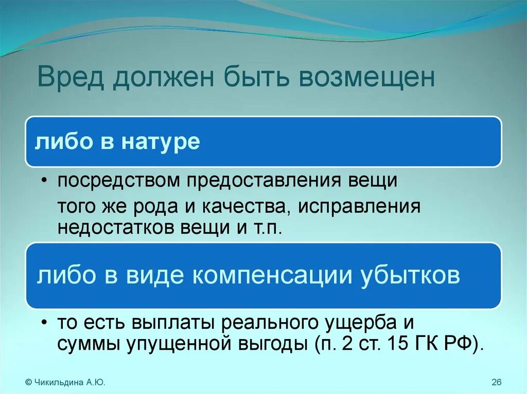 Возместить в натуре