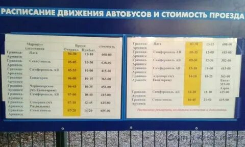 Расписание автобусов армянск на джанкой