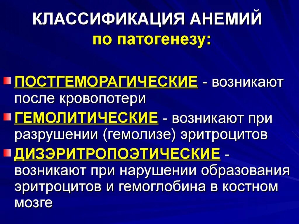 Понятие анемии. Классификация анемий по патогенезу. Классификация анемий по этнологии. Патегенетическая классификация анемии. Классификация анемий по патогенетическому признаку.