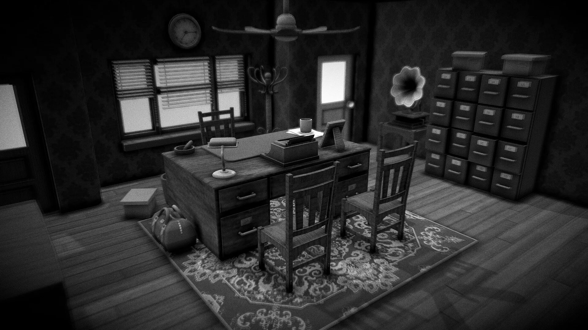 Окно комната детектив. Detective Room.