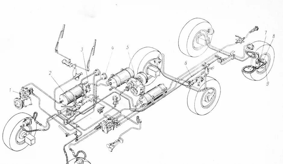 Подкачка зил 131. Система подкачки шин ЗИЛ 131. Тормозная система ЗИЛ 131. Подкачка колес ЗИЛ 131. Система автоподкачки колес ЗИЛ 131.