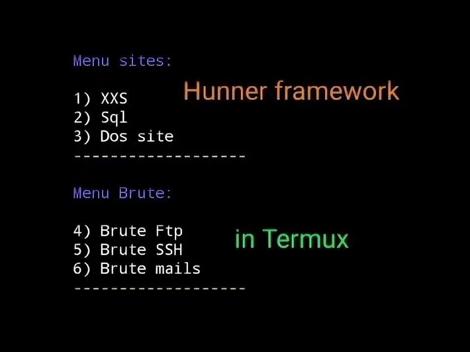 Дос сайт. FTP брут. Hunner Framework фото. Termux loading menu. T-header Termux.