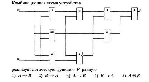 Построить комбинационную логическую схему