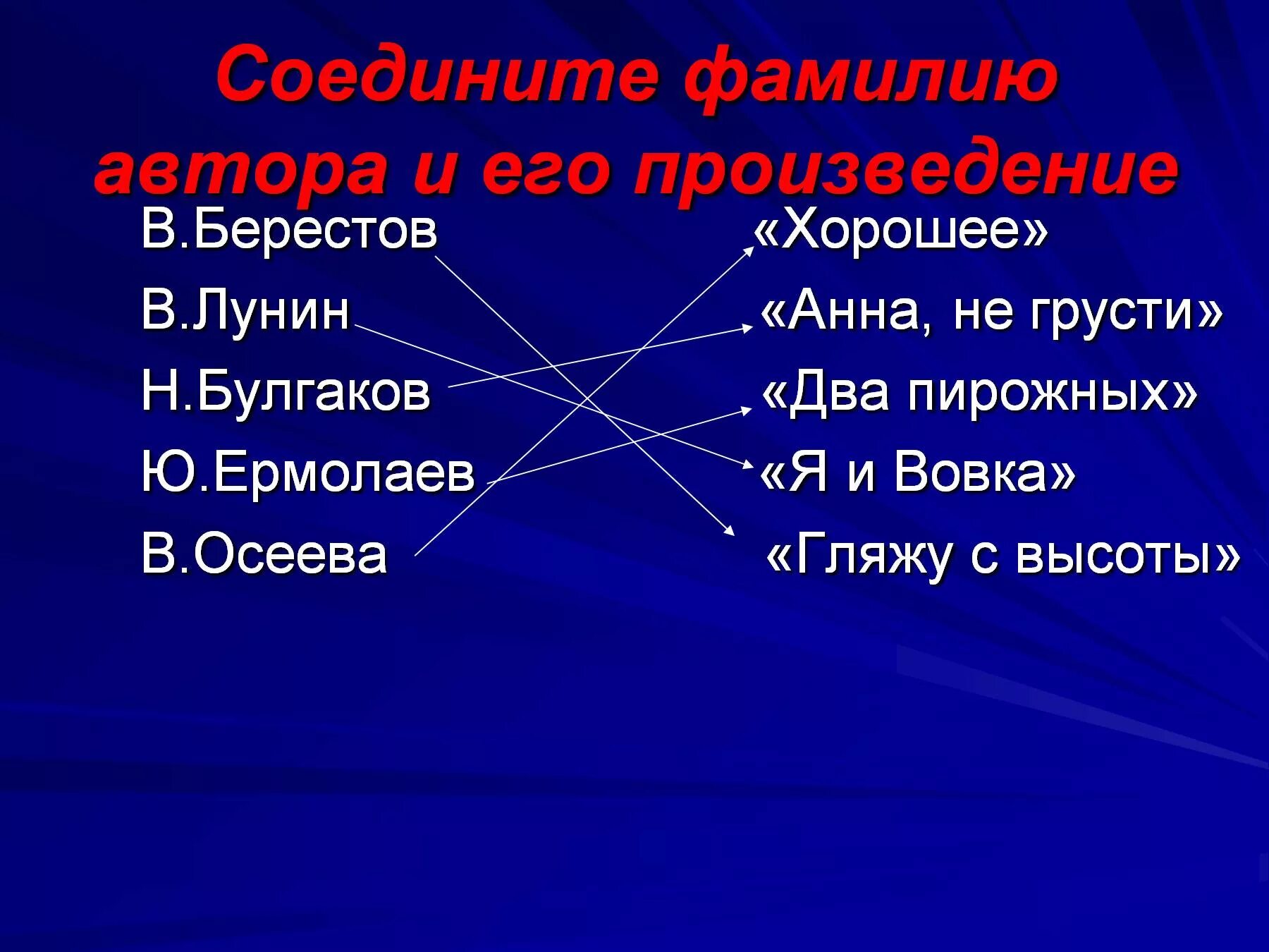 Определи автора и героя его произведения. Соедините автора с его произведением. Соедините фамилии авторов и заголовки произведений.