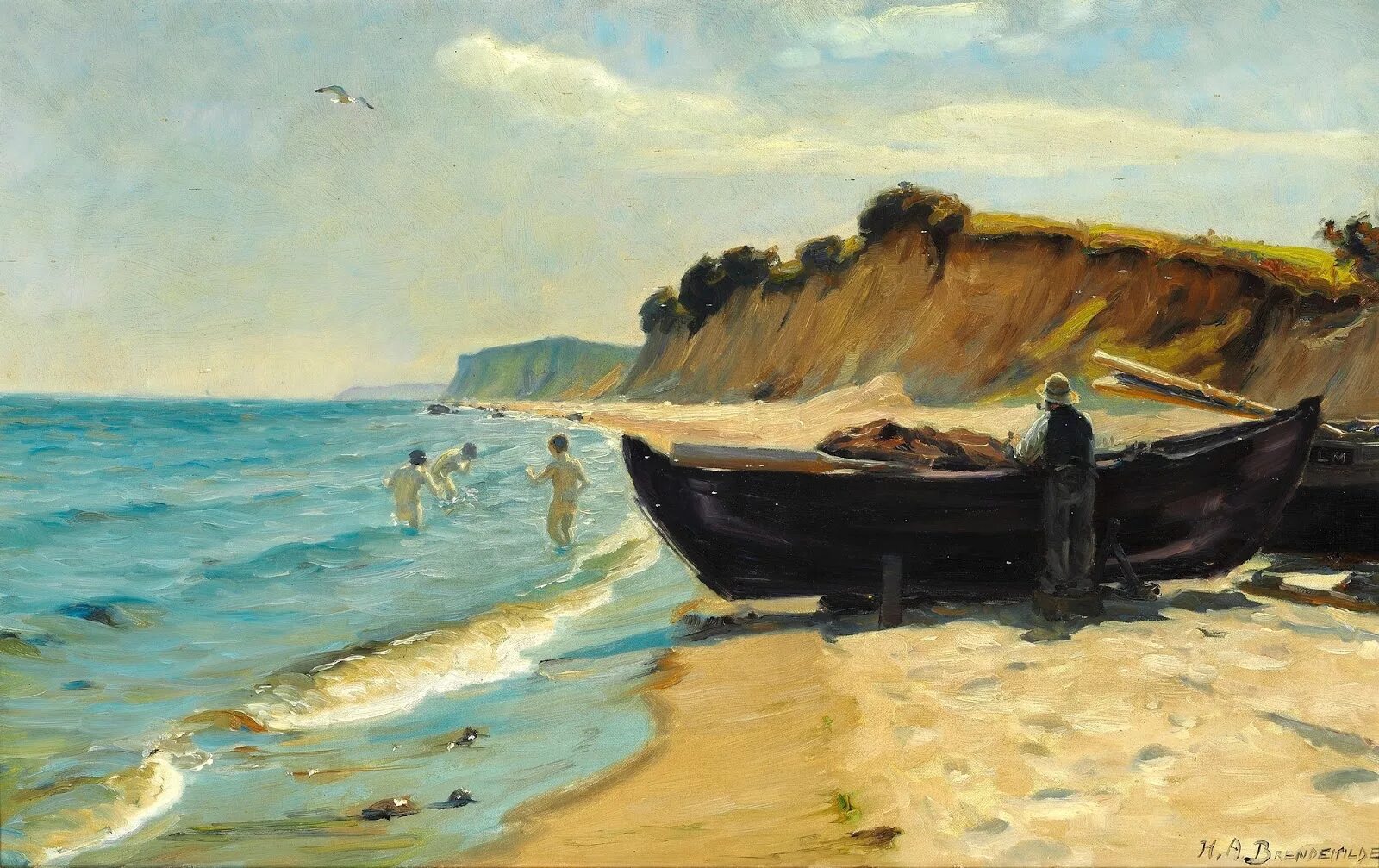 Рыбаки на берегу моря. Датский художник Hans Andersen Brendekilde (1857-1942). Ганс Андерсен Брендекильде. Ганс Андерсен Брендекильде картины. Художник Hans Andersen Brendekilde..