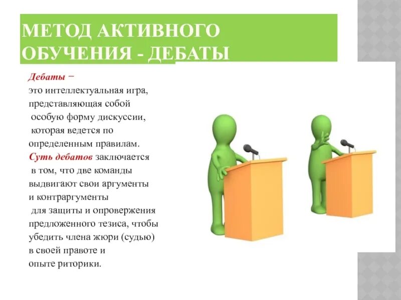 Метод дебатов. Дебаты как метод активного обучения. Технология обучения дебаты презентация. Дискуссия как метод обучения.