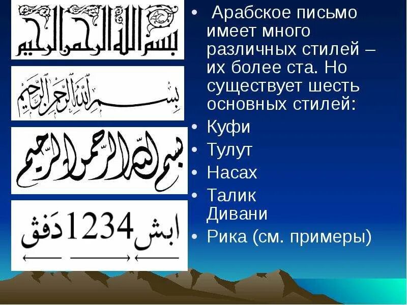 Арабское письмо. Арабская письменность. Образцы арабской каллиграфии. Виды арабского письма. Написать арабу