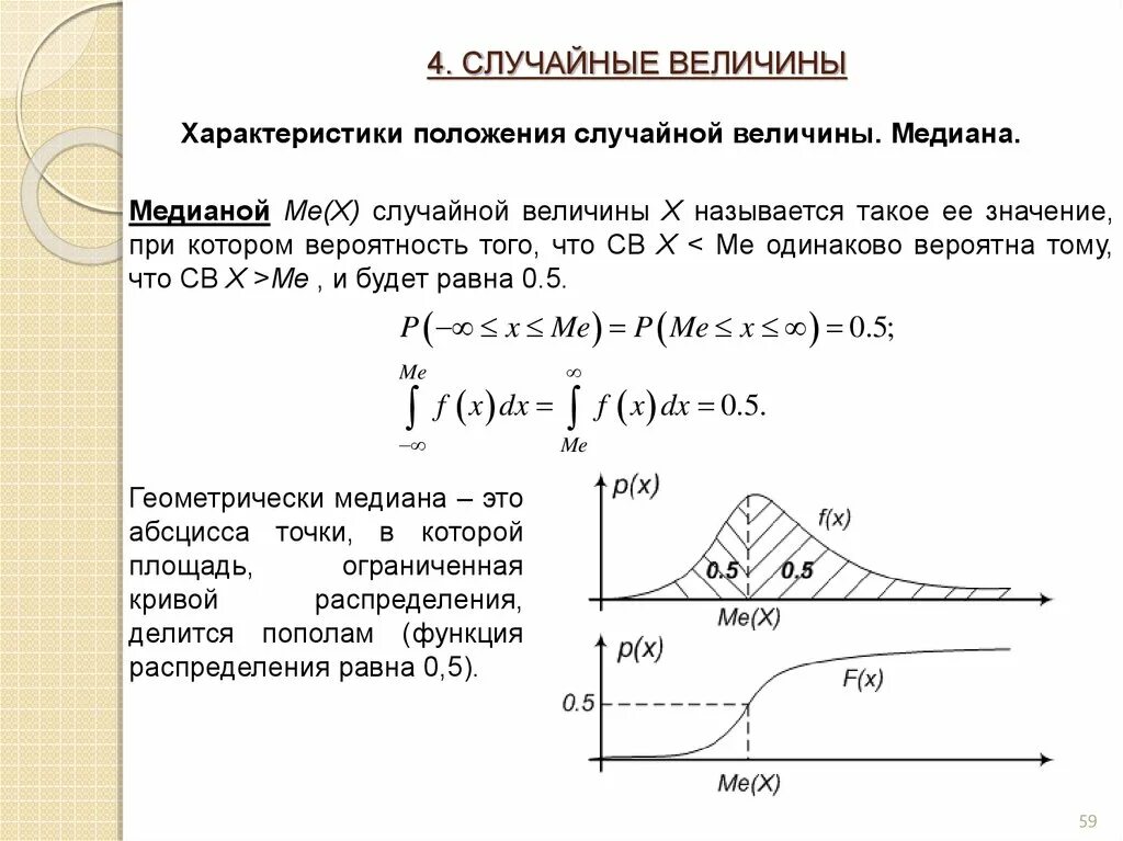 Моменты распределения вероятностей. Медиана непрерывной случайной величины формула. Медиана и мода распределения случайных величин. Плотность распределения случайной величины Медиана. Медиана теория вероятности формула.