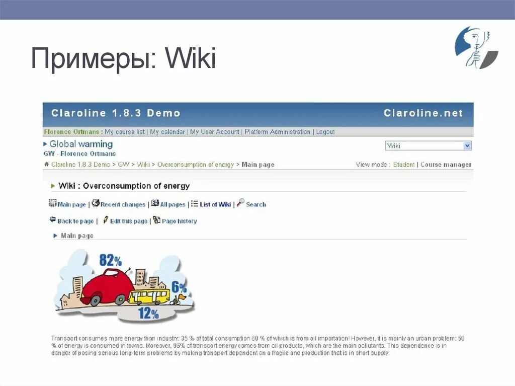 Пример Wiki проекта. Wiki pages viewpage