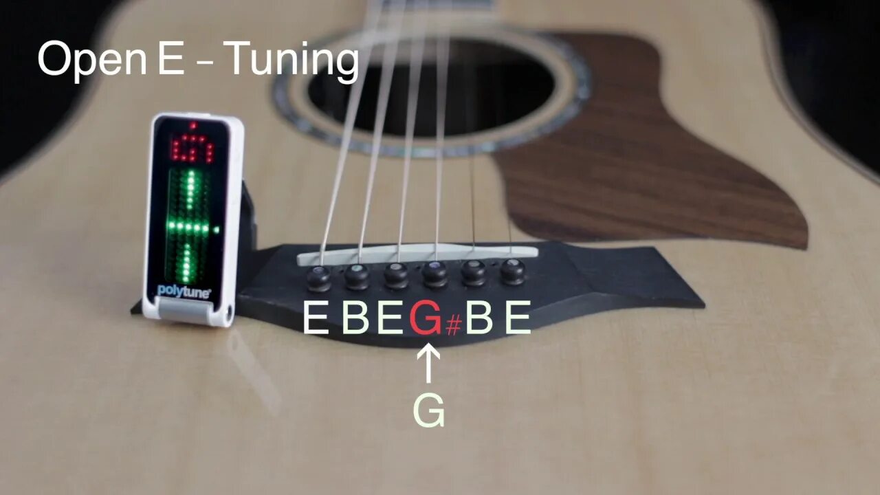 Opening tune. Строй гитары e Flat. Тюнер встроенный в гитару. E Tuning Guitar. Open e Tune.