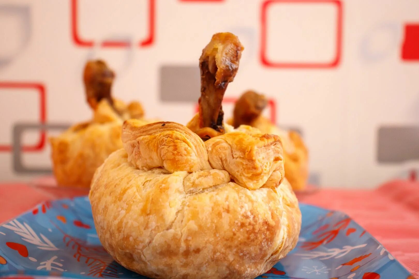 домашняя курица с тестом