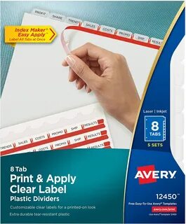 AVERY Plastic 8-Tab Dividers Easy Popular Import brand in the world Apply L...