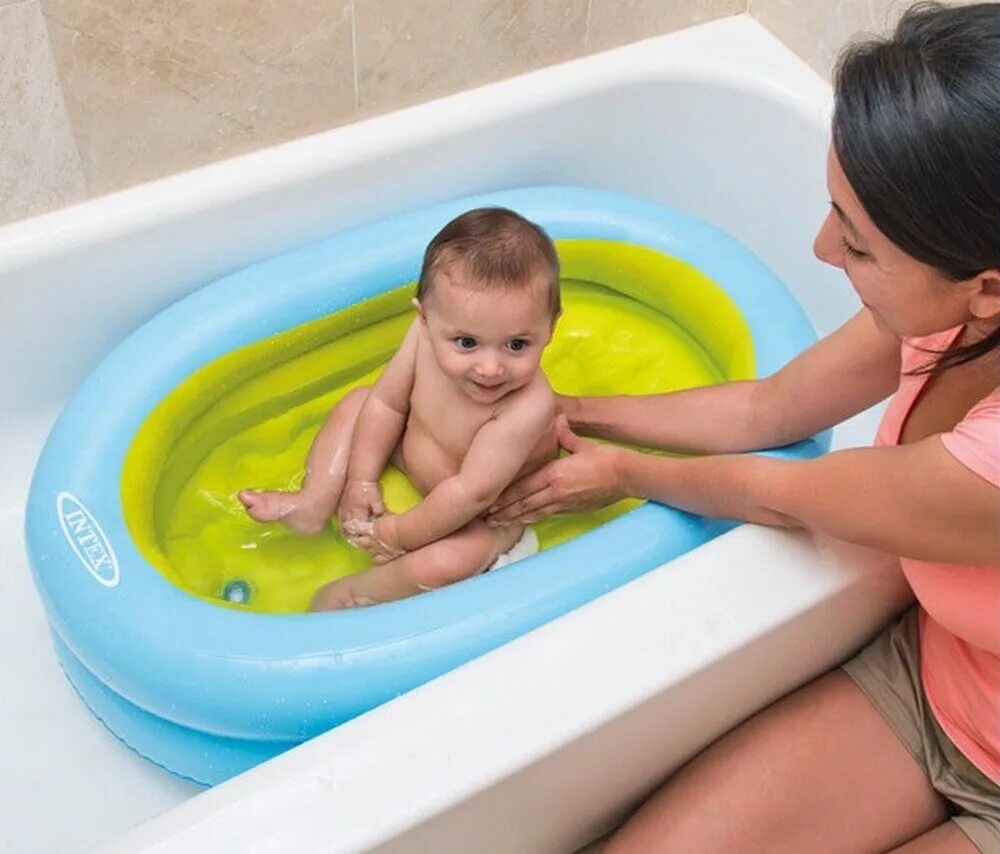 48421 Intex. Надувная ванночка для купания новорожденных Intex. Ванночка надувная для купания младенцев Intex. Бассейн Интекс надувной детский. Для купания 0