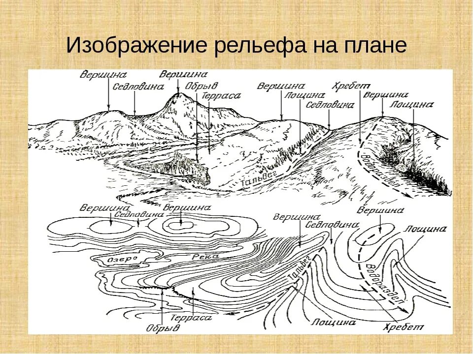 По рисунку определите тип рельефа. Схема рельефа местности. Изображение форм рельефа. Изображение рельефа на карте. Изображение форм рельефа на картах.