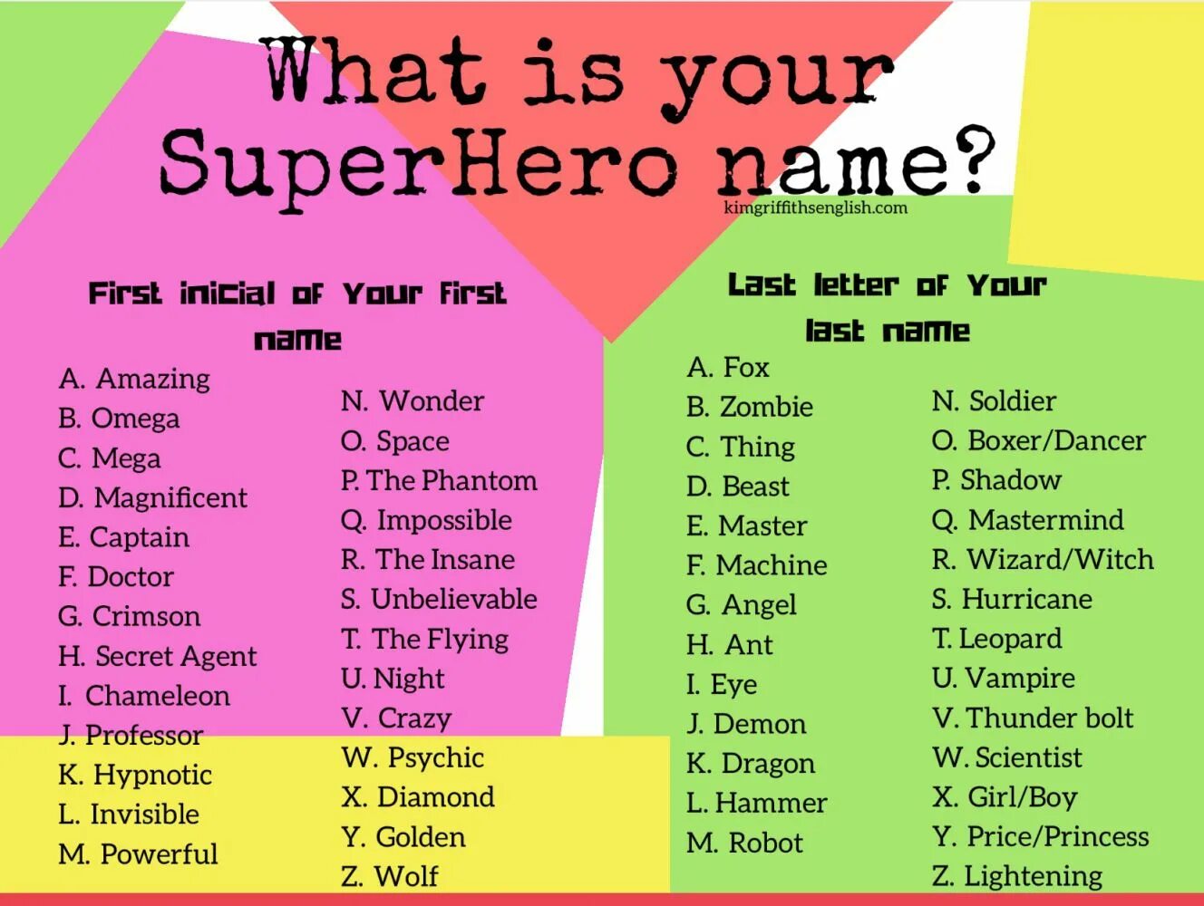 Ve name. Клички супергероев. имя для супергероя. name generator. красивые имена для супергероев.