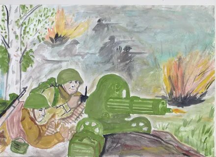 Рисунок они защищали родину