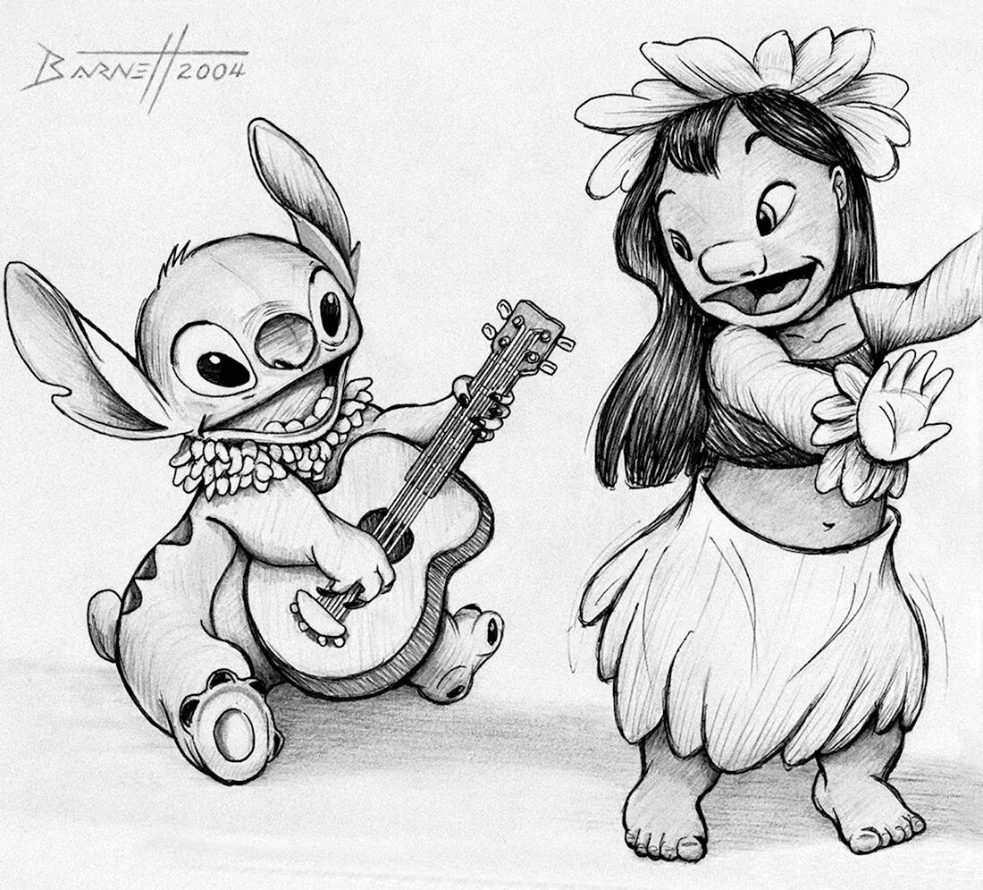 Лило и стич рисунок