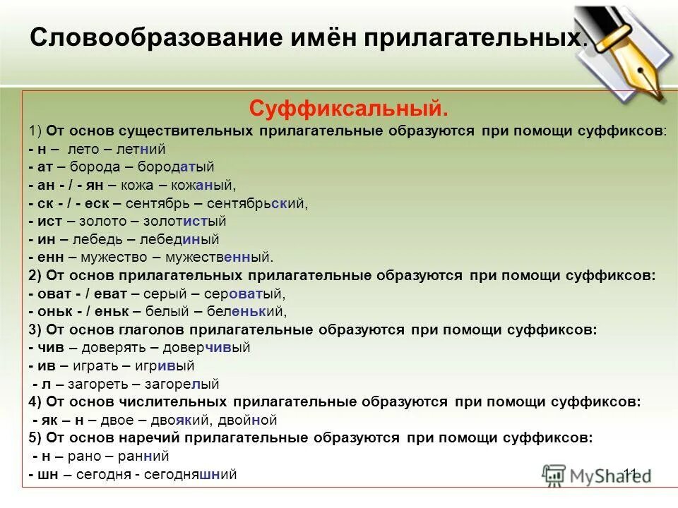 Прилагательные первой группы. Словообразование имен прилагательных 6. Листья какие прилагательные. Прилагательные к слову учитель. Образовать прилагательное от существительного кожа.