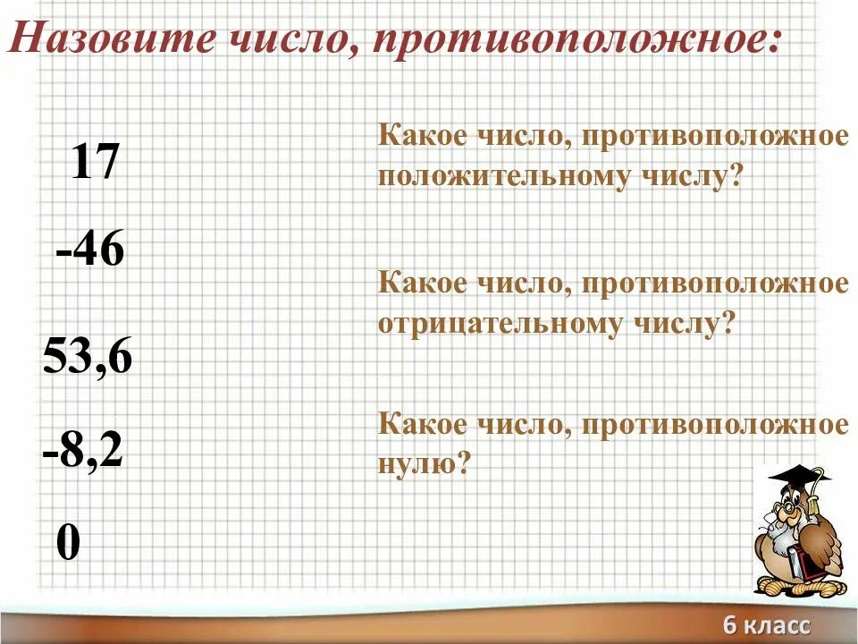 Напишите число противоположное числу. Число противоположное нулю. противоположные числа 6 класс. какое число называется противоположным 0. противоположное число 5.