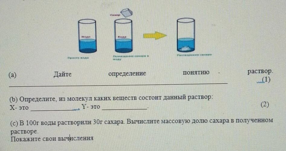 Раствор сахара в воде смесью является